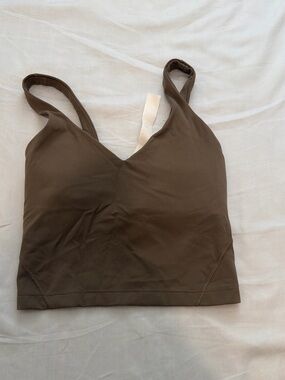 Women’s Seamless V-Neck Bralette Crop Top — Brown